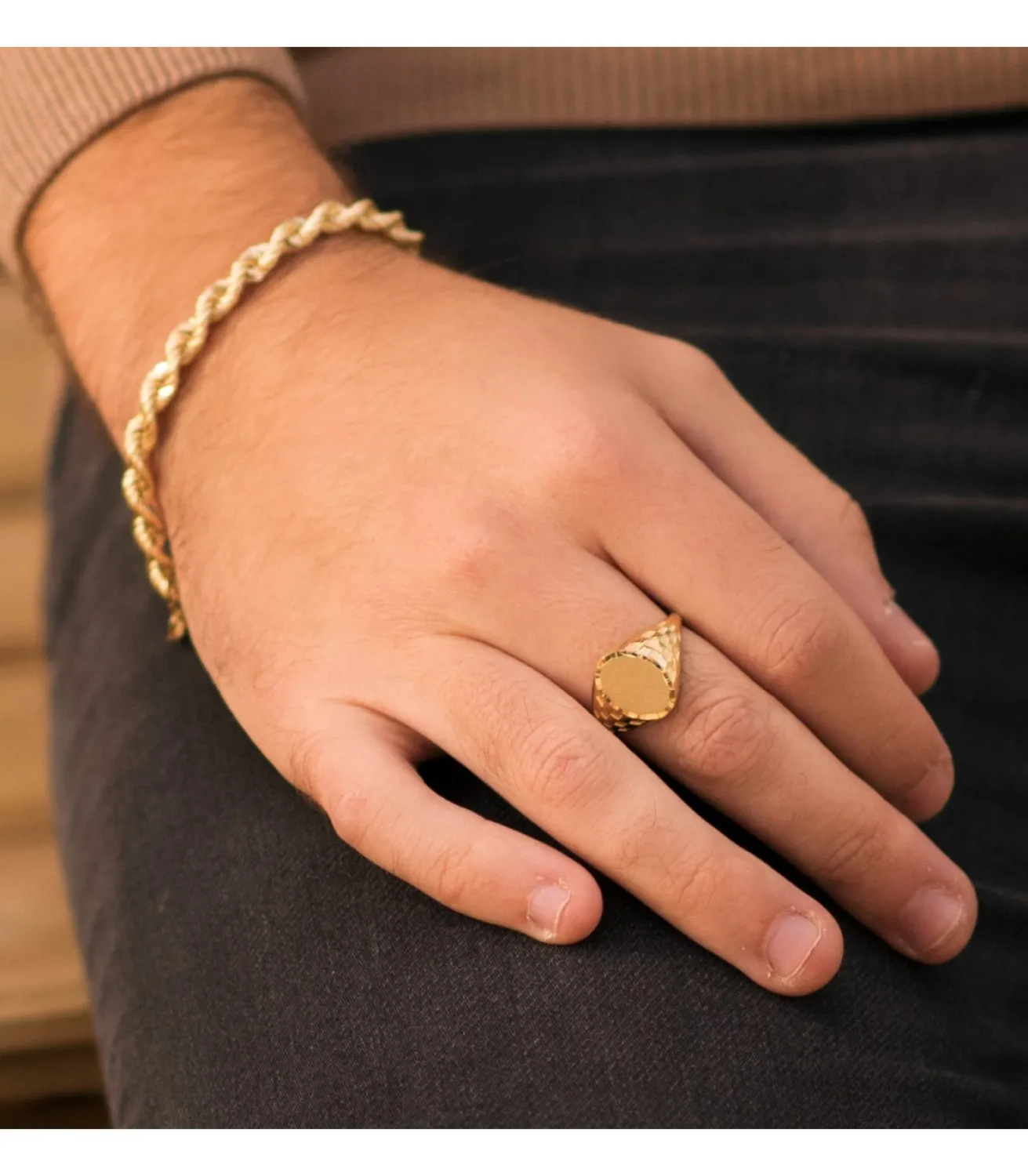 Sello Hombre Oro 18K Vincent Macizo<Alda Joyeros Best