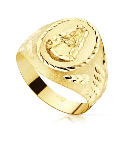 Sello Hombre Oro 18K Virgen Del Rocio Oval<Alda Joyeros Hot