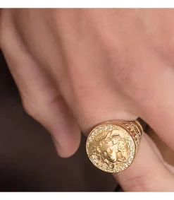 Sello Medusa Greca Oro Amarillo 18 K<Alda Joyeros Discount
