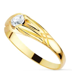 Solitario Hombre Arthur Amarillo Oro 18K<Alda Joyeros New