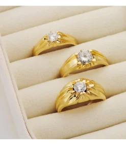 Solitario Hombre Julio Amarillo Oro 18K<Alda Joyeros Store