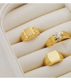 Solitario Hombre Marcelo Amarillo Oro 18K<Alda Joyeros Clearance