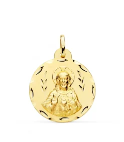 V. Carmen Y C. Jesus Oro 18K Escapulario Tallado 24Mm<Alda Joyeros Online