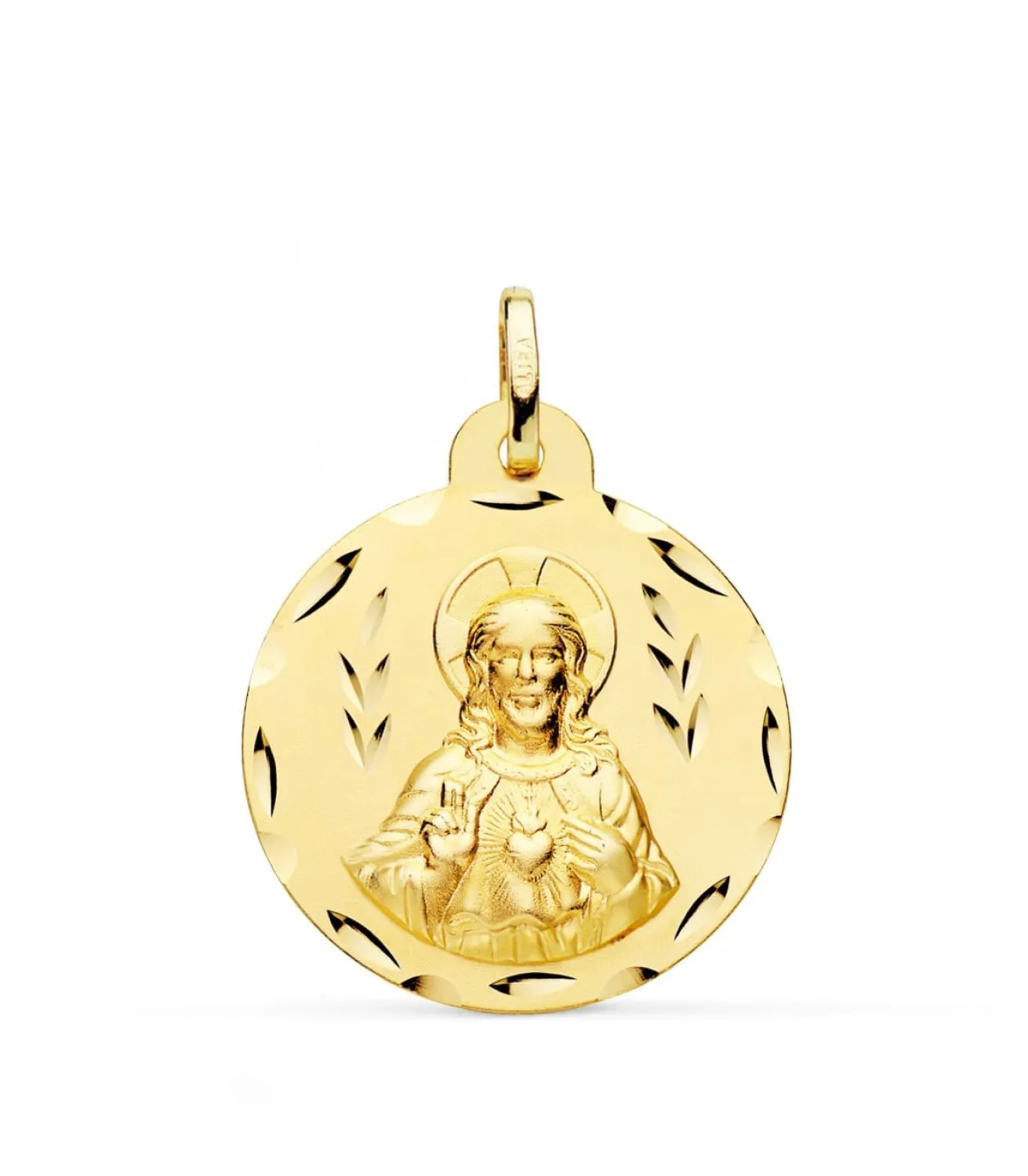 V. Carmen Y C. Jesus Oro 18K Escapulario Tallado 24Mm<Alda Joyeros Online