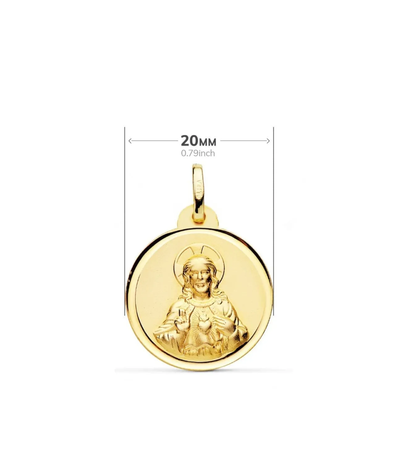 V. Carmen Y C. Jesus Oro 18K Escapulario Bisel 20Mm<Alda Joyeros Best Sale