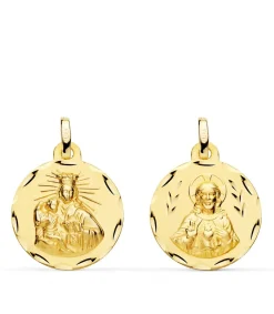 V. Carmen Y C. Jesus Oro 18K Escapulario Tallado 18Mm<Alda Joyeros Fashion
