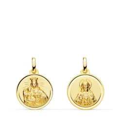 V. Carmen Y C. Jesus Oro 18K Escapulario Bisel 16Mm<Alda Joyeros Flash Sale