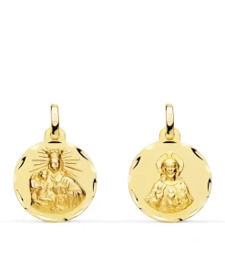 V. Carmen Y C. Jesus Oro 18K Escapulario Tallado 16Mm<Alda Joyeros Sale
