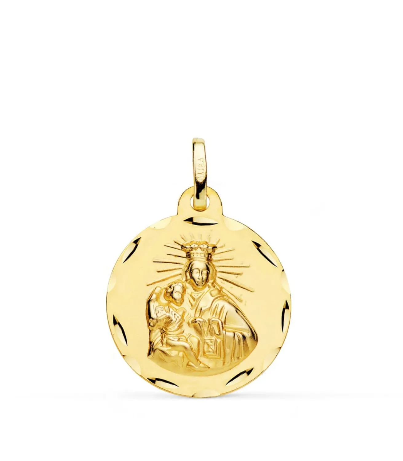 V. Carmen Y C. Jesus Oro 18K Escapulario Tallado 20Mm<Alda Joyeros Online