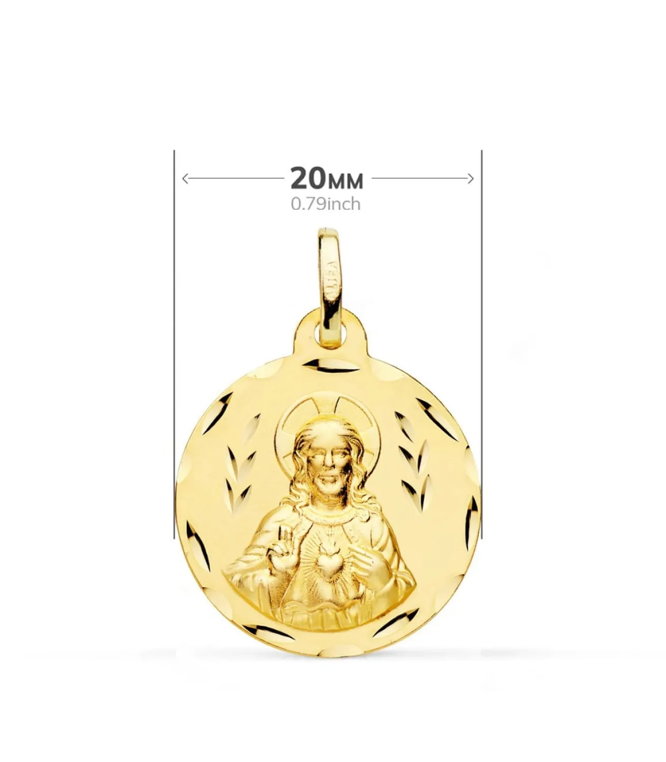 V. Carmen Y C. Jesus Oro 18K Escapulario Tallado 20Mm<Alda Joyeros Online