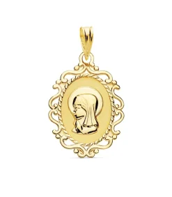 Virgen Niña Cerco Oro Amarillo 18 K 23 Mm<Alda Joyeros Cheap